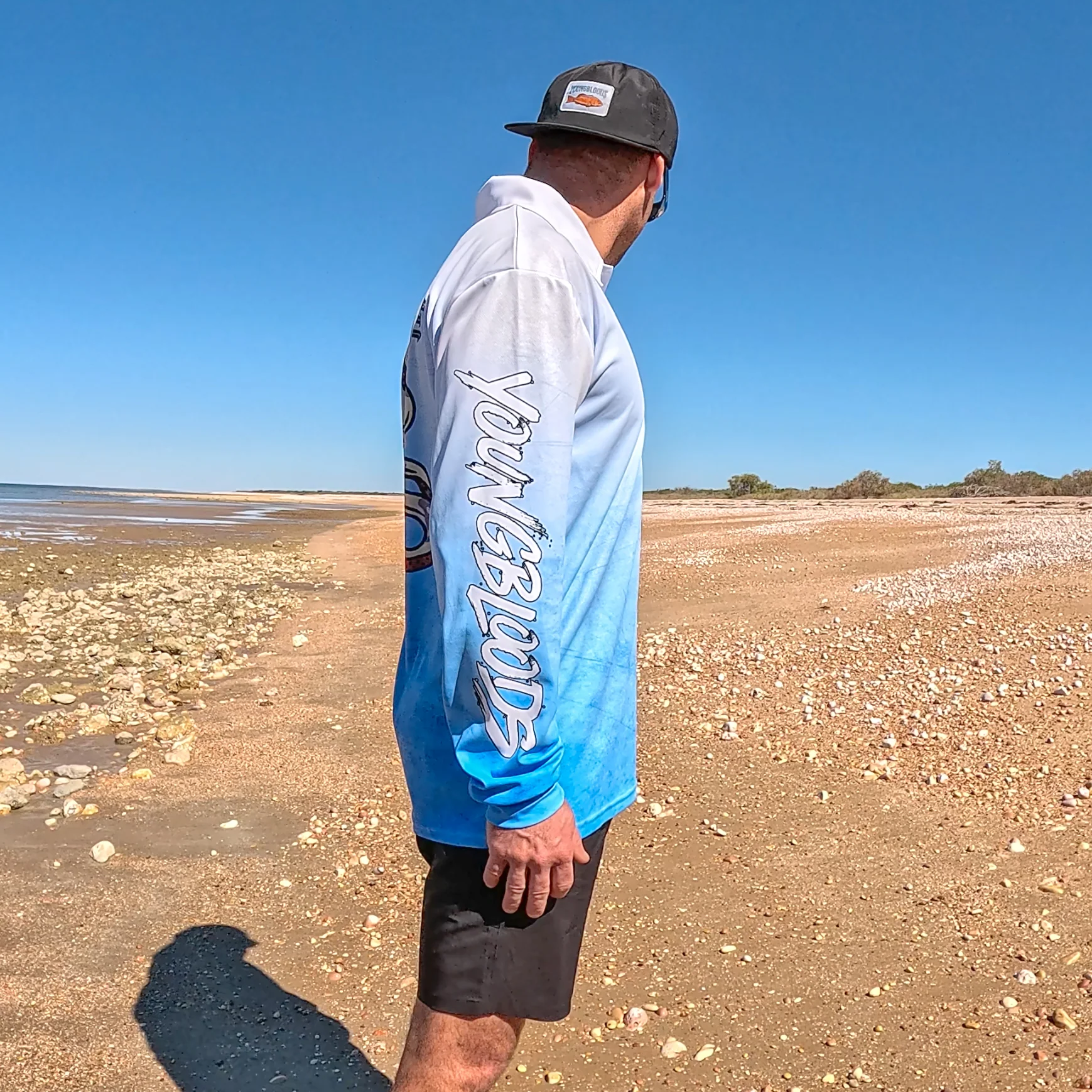 YBS Blue Ring Octopus Adventure Shirt - Image 4